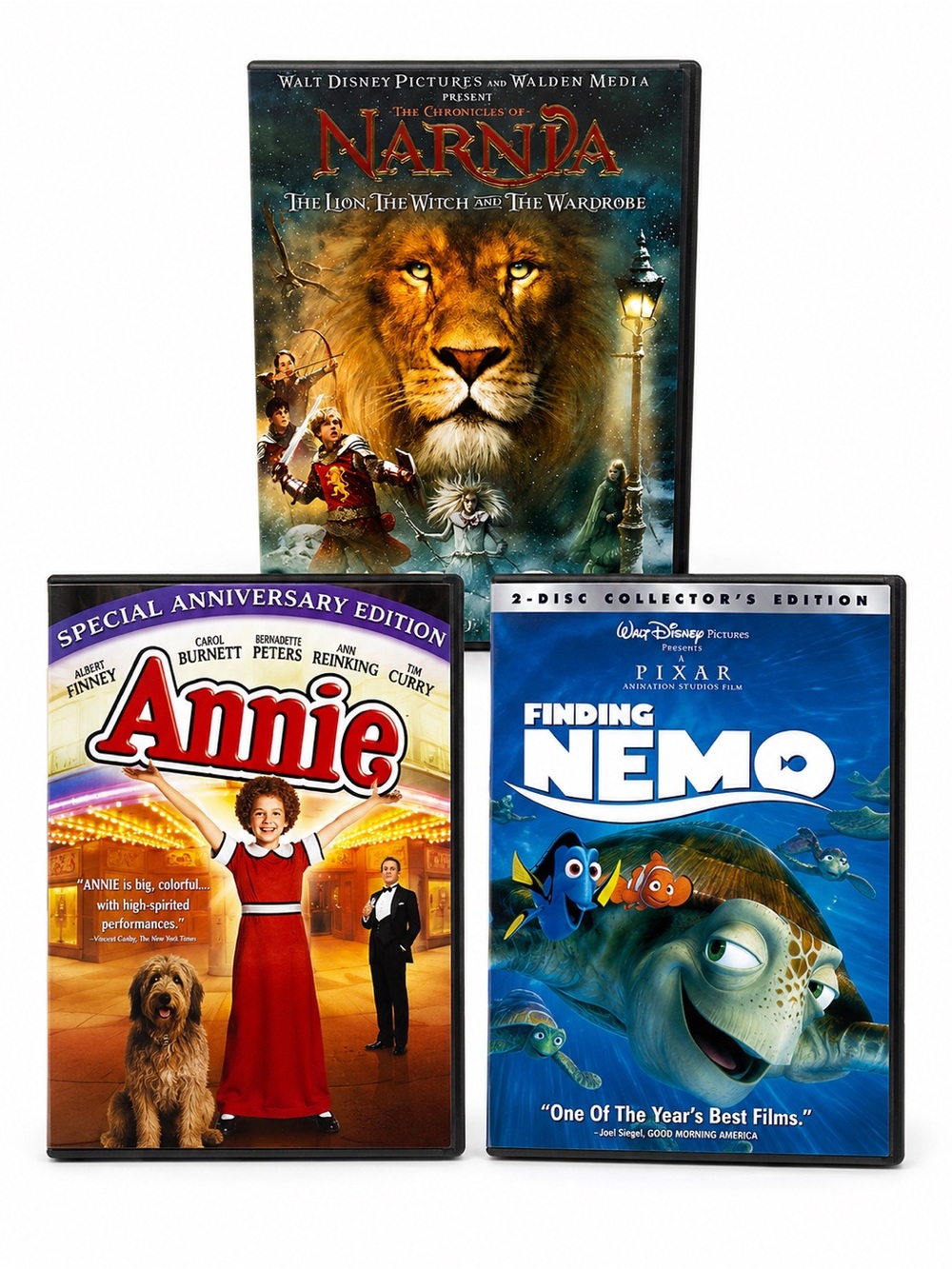 3‎ Bundle DVD Lot Disney Nemo - Annie - Narnia